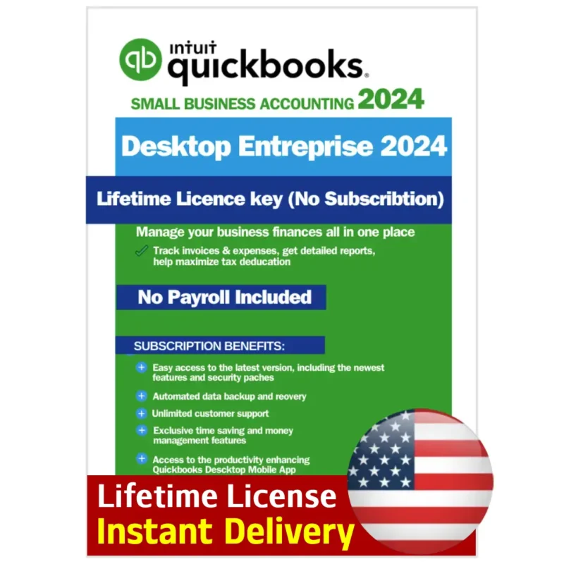 QuickBooks Desktop Enterprise 2024 3 Users Lifetime 3 License Keys US - WELCAD